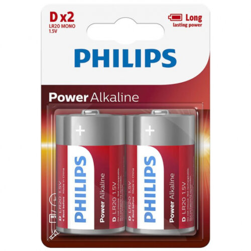 PILA LR-20 (D) PHILIPS ALCALINA B/2