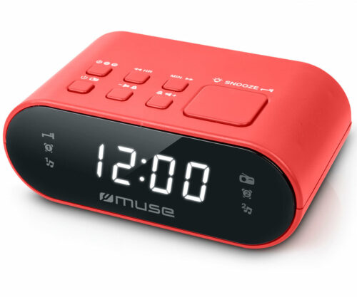 RADIO RELOJ DIGITAL MUSE ROJO